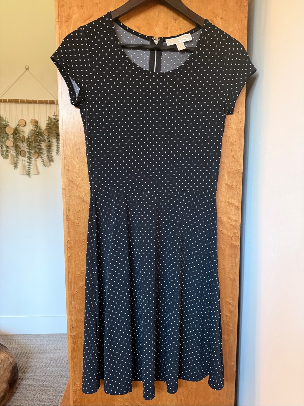 Michael Kors Classic! Black Polka Dot Flare Dress